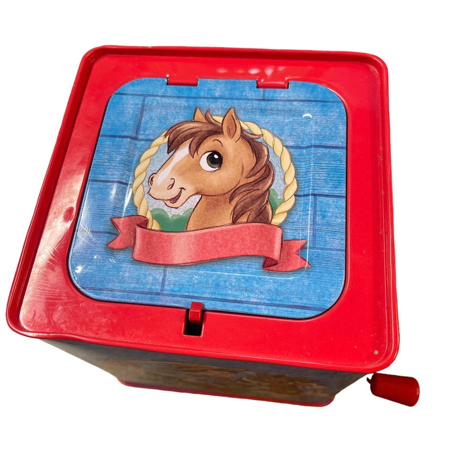 Schylling Jack-in-the-Box Poppin Pony, Plays 'Home on the Range' in GUC