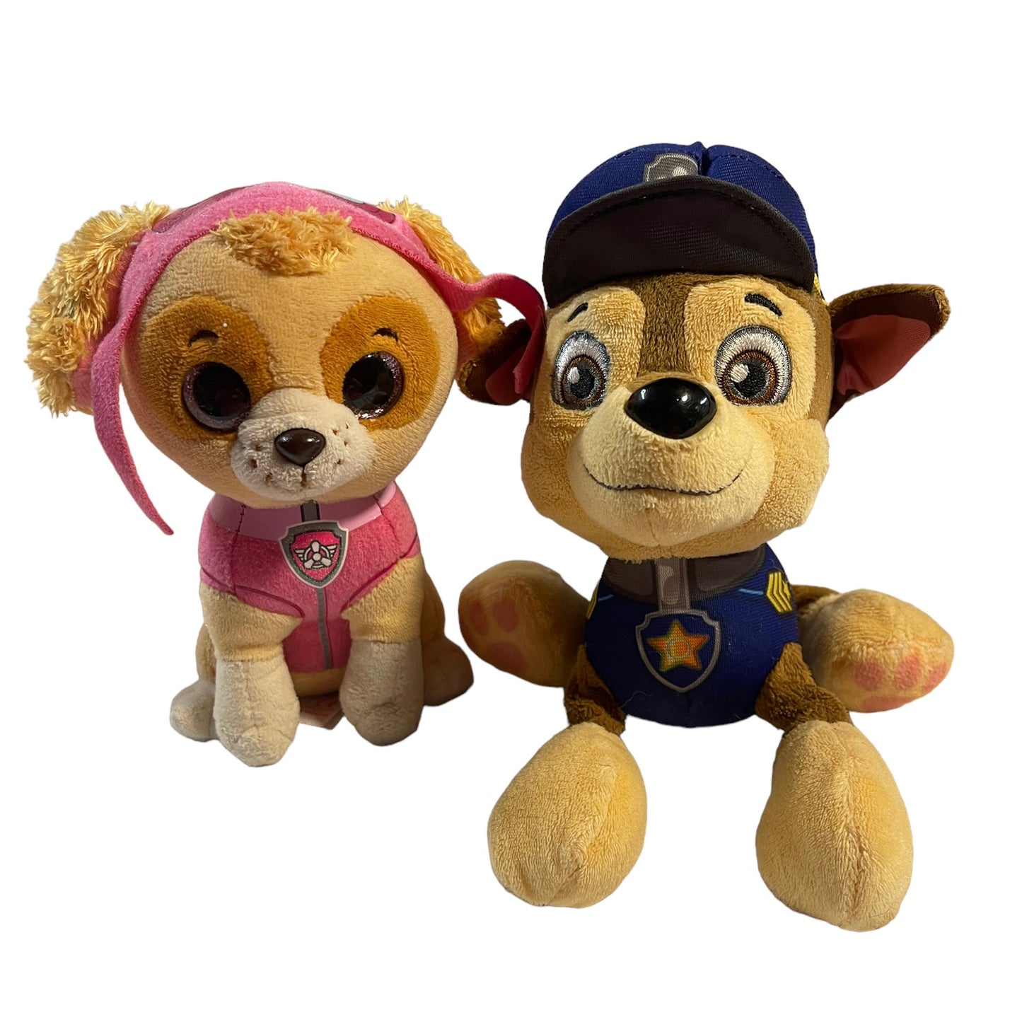 Paw Patrol Action Figure Lot, 6" Ty Beanie Boo, Skye, and 9" Chase Floppy Legged Stuffed Dog SpinMaster