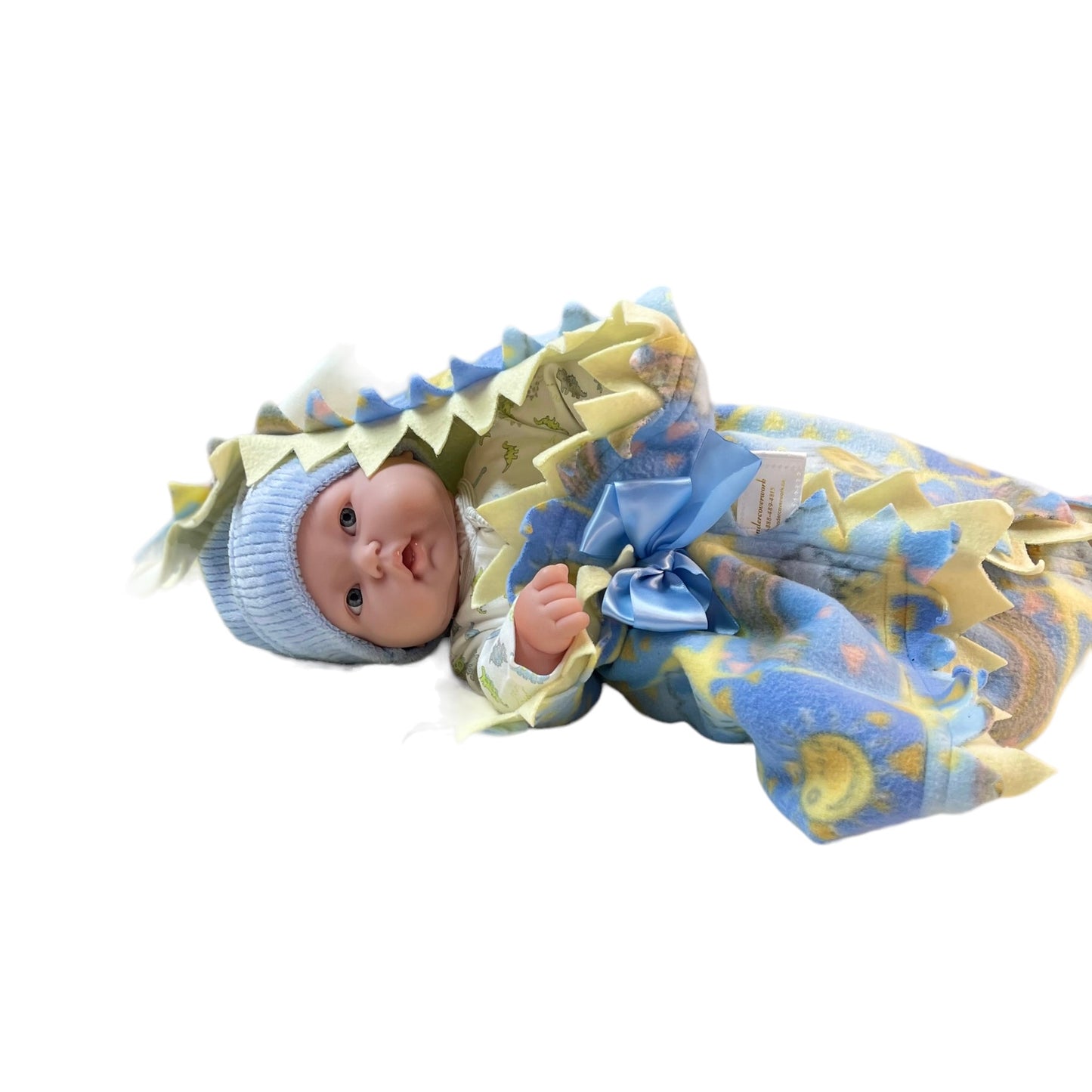 JC Toys 20" Soft Bodied Baby Doll in 'Little Me' Dinosaur Sleeper & Handmade Hat and Blanket