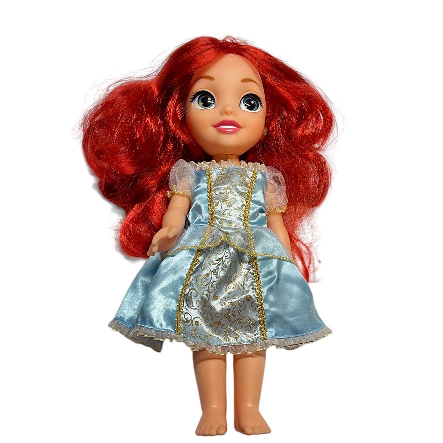 Disney Jakks Pacific Princess Ariel Toddler Doll with Luxurious Red Hair, Tiara, Blue & Gold Dress