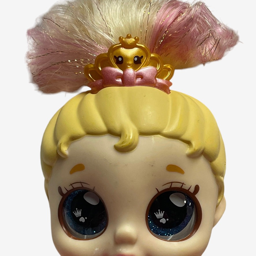 Kindi Kids Scented Sisters, 'Teenie Tiara', 6.5" Doll with Pink & Yellow Sparkly Hair, Blows Scented Kisses!