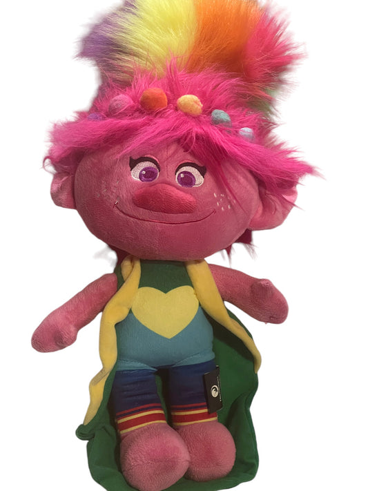 Dreamworks Trolls World Tour 20" Poppy Plush Doll, Embroidered Features, Wild Rainbow Hair,