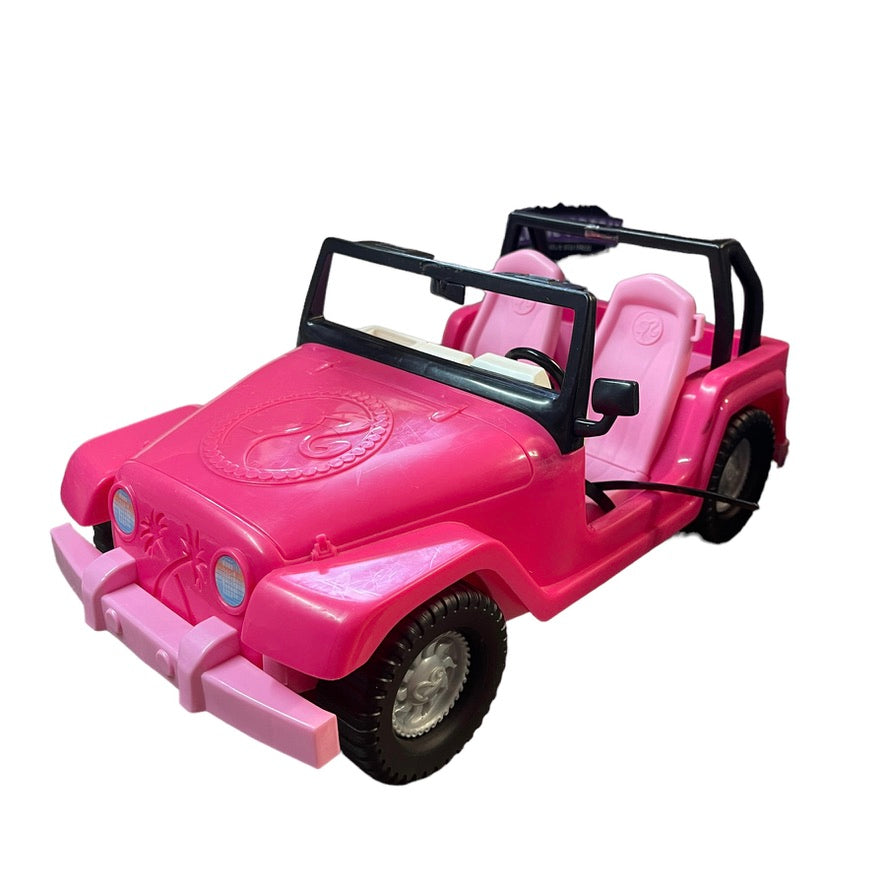 Mattel Barbie Jeep Cruiser, Hot Pink, Black Accents, Pink Seats 2008 Preowned GC