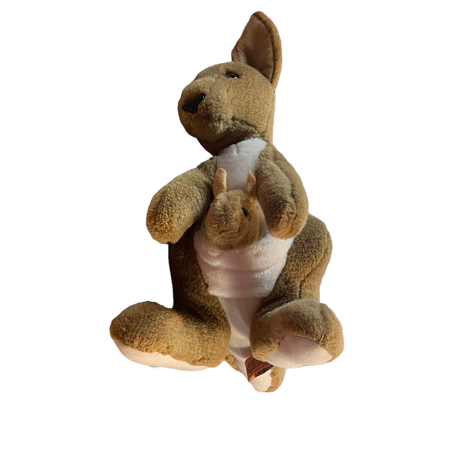 Realistic Corroboree Mama Kangaroo and Joey 16" Plush Caramel & White Stuffed Animal