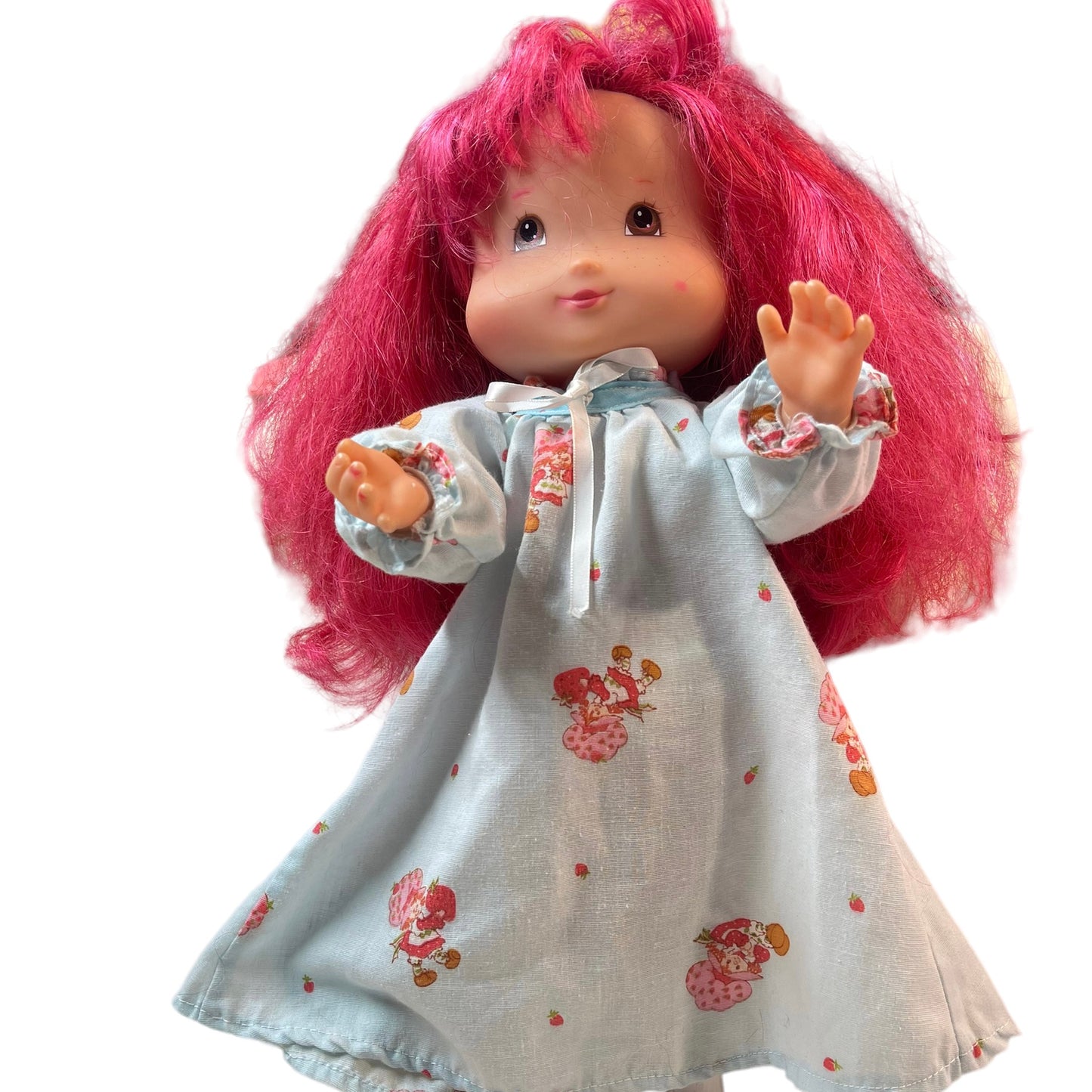 Strawberry Shortcake 15"Vinyl Doll, Long Red Hair & Freckles Wearing Sweet Vintage Nightie