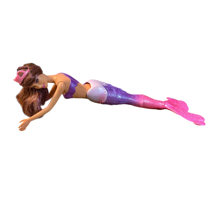 Barbie Dreamtopia Mermaid Doll with Pink & Lavender Fins, Brunette Hair with Purple Streaks