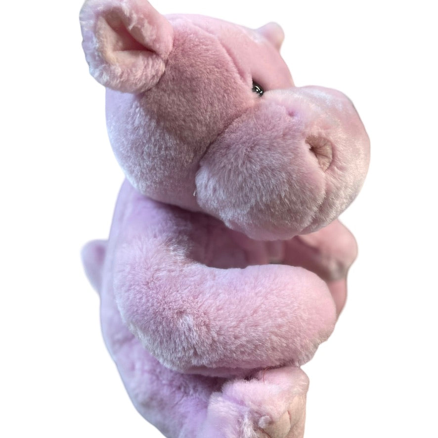 Lavender Hippo Plush 'Gifts & Giggles'  Ultra Soft with Black Button Eyes & Applique Flower on Foot.