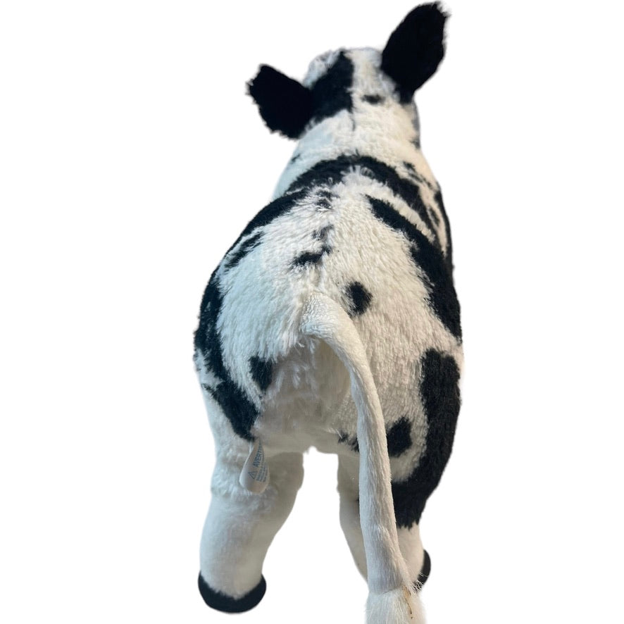 Maplelea Poseable 14" Black & White Plush Cow GUC No Halter