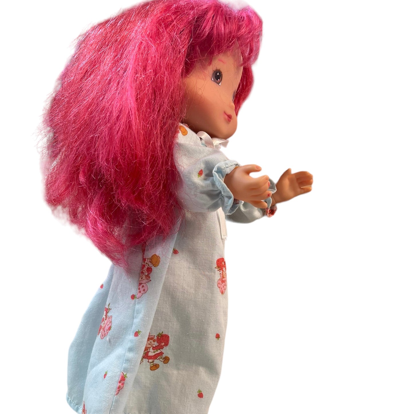 Strawberry Shortcake 15"Vinyl Doll, Long Red Hair & Freckles Wearing Sweet Vintage Nightie