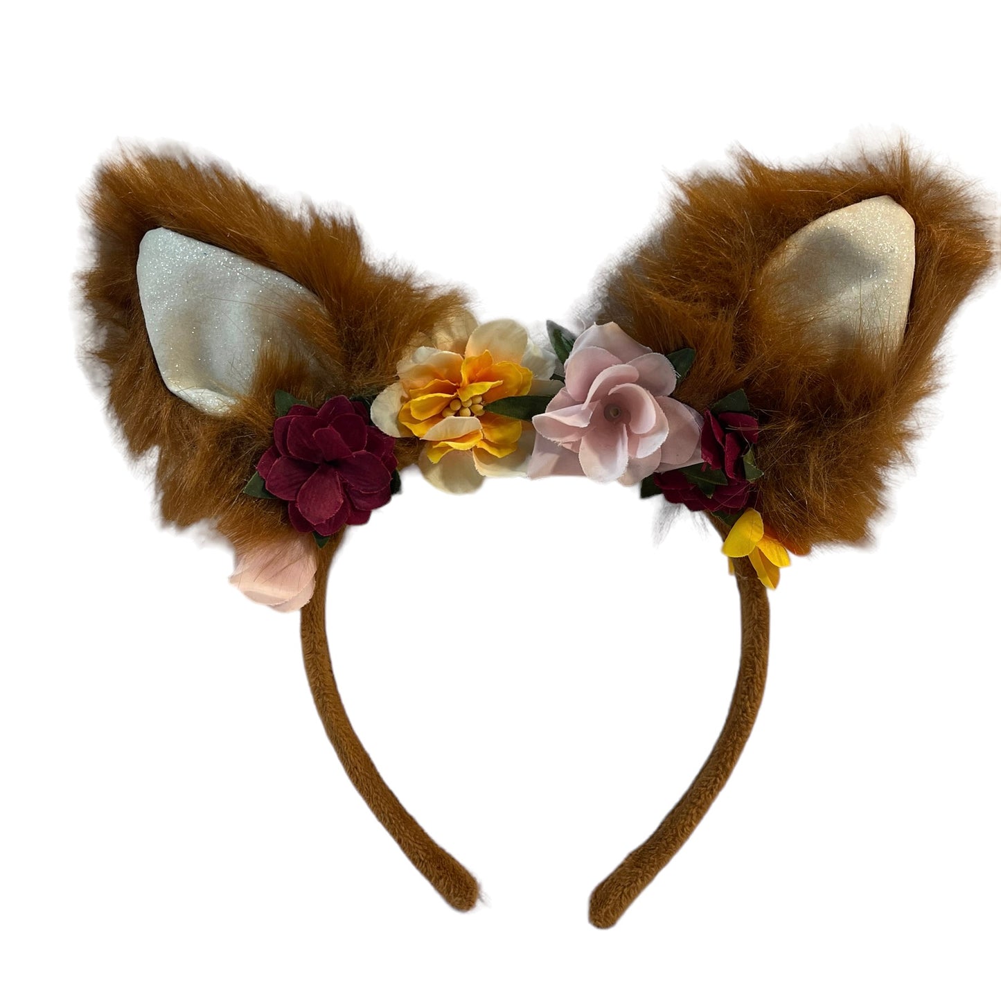 Fur & Floral Cat/Fox Headband for Dress Up Halloween