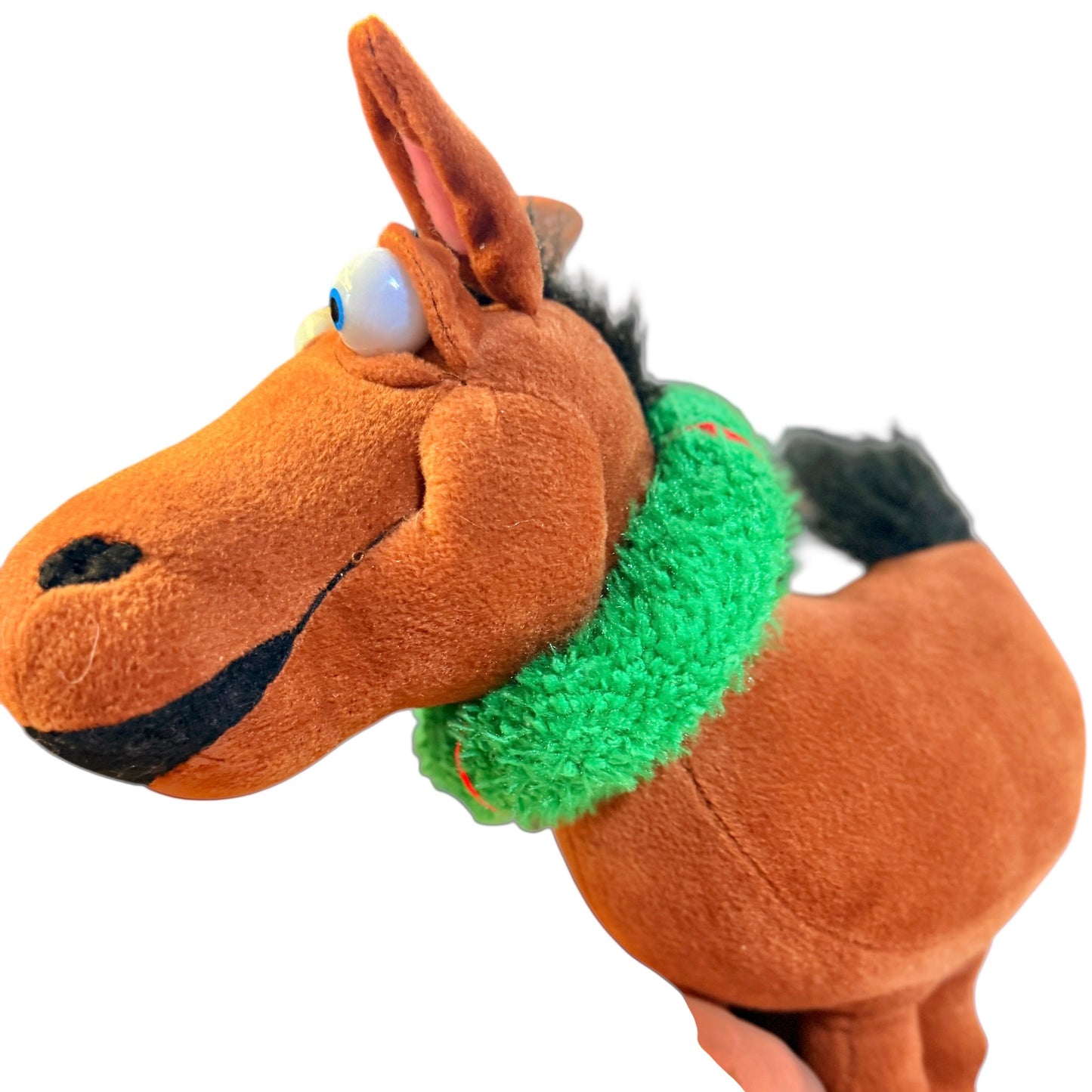 Beverly Hills Teddy Bear Co. Big Eyed Horse Plush with Musical Christmas Wreath with Lights