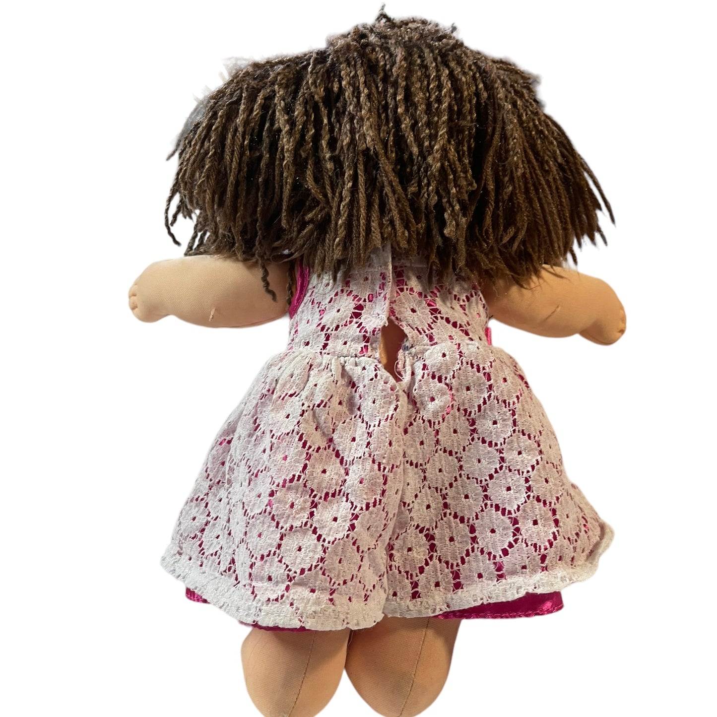 20th Anniversary Cabbage Patch with Neck Stamp, Brown Yarn Hair, Green Eyes