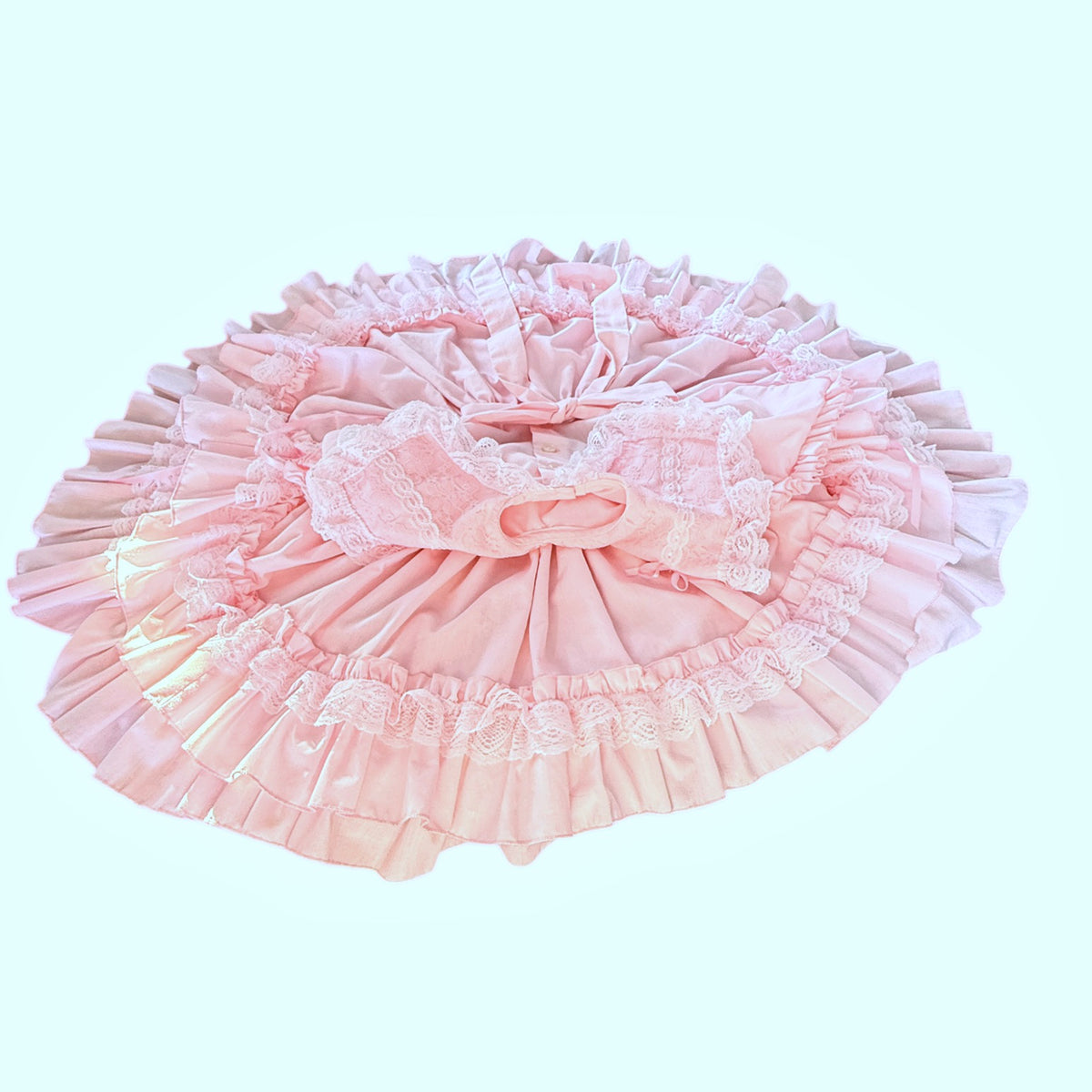 Exquisite Pink Ruffled Circle Dress, Vintage Preowned Size 2T-4T, A Real Treasure! EVC