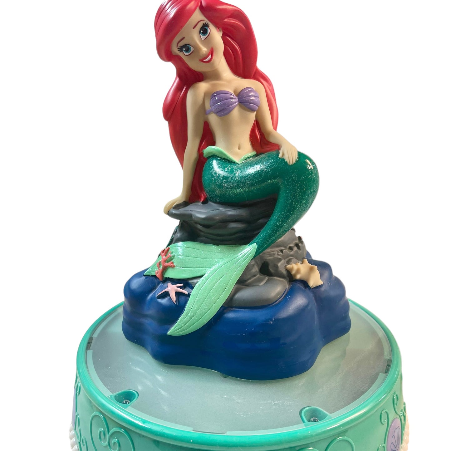 Disney Little Mermaid Ariel Talking Singing Light Up Coin Bank GUC Missing Plug