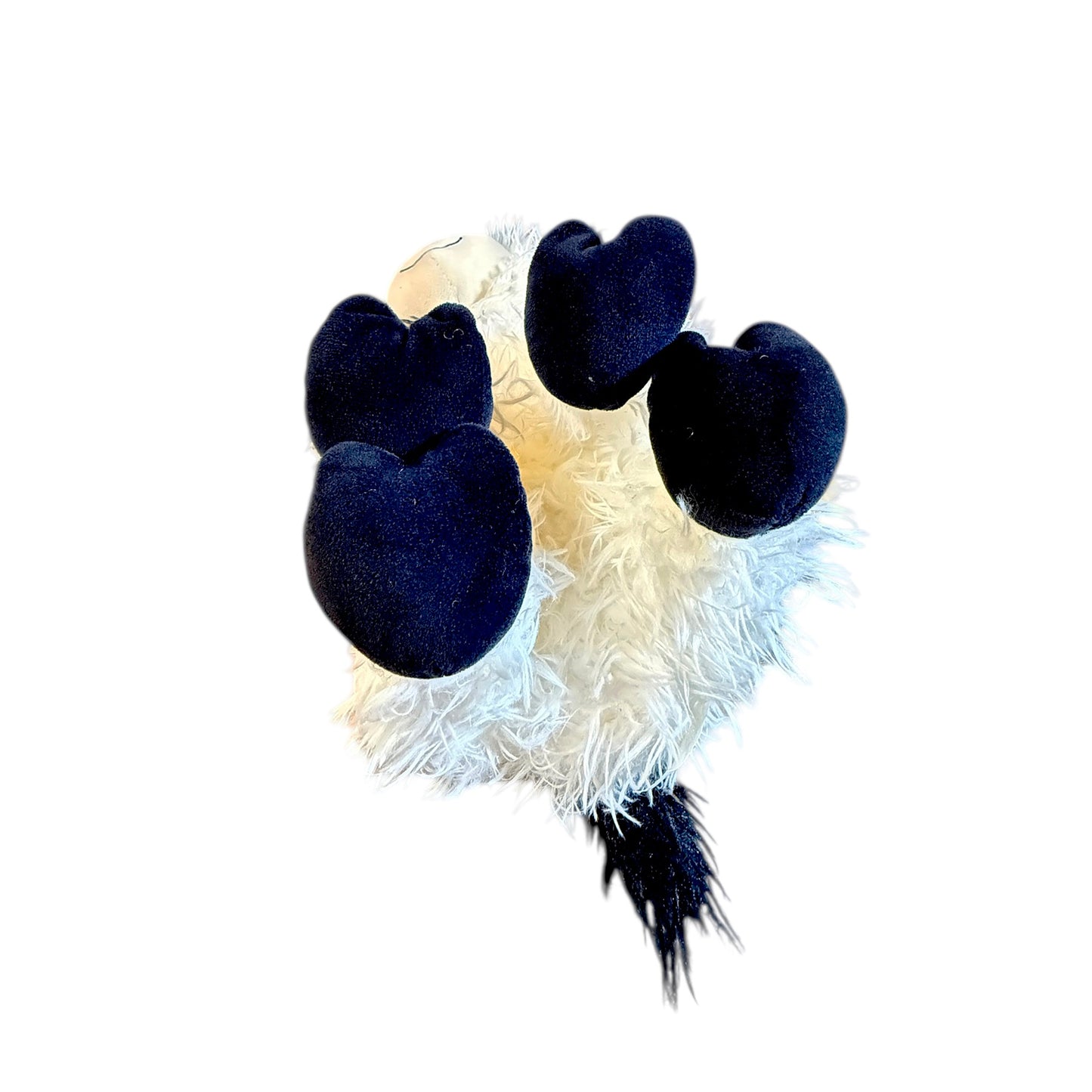 Highland Cow, Shaggy Black & White 15" Stuffed Animal Plush, Stitched Features, Bead Eyes