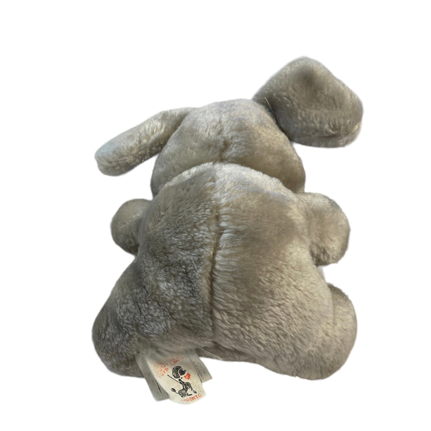 Best Made Grey Vintage Toy Elephant, Trunk Up, Plastic Blue Eyes, 8" Adorable Cuddly Lovey Stuffed Plush