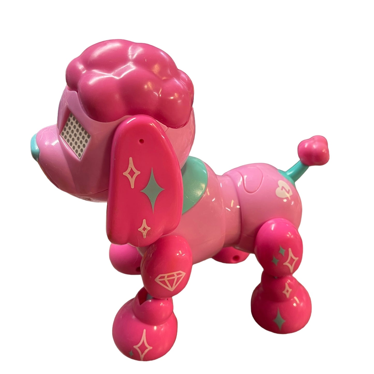 Zoomer Zuppies Pink Poodle Interactive Robot Toy, Sniffs, Barks. Whimpers  & Growls Eyes Light Display