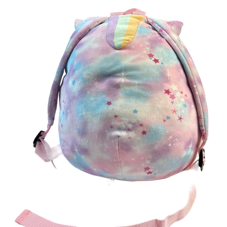 Squishmallow Official Kellytoy Plush Nebula Pink Unicorn Backpack/PJ Bag EUC