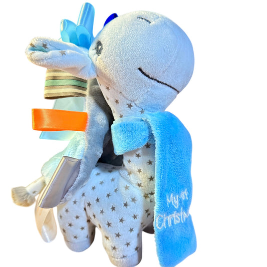 Holiday Time, 'My First Christmas Pals Stuffed Plush Giraffe with Handmade Ribbon Lovey