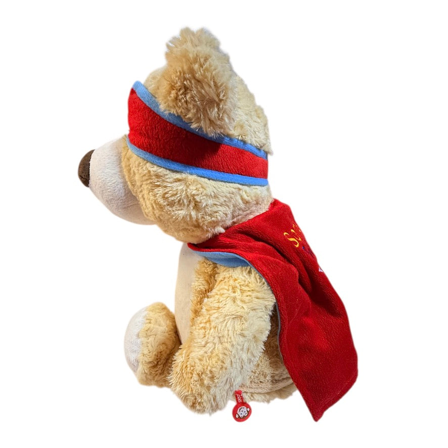 Cubbyford the Red Hero Bear, Minky Cape Reads, 'My Hero Wears Kevlar', #SG148  in EUC