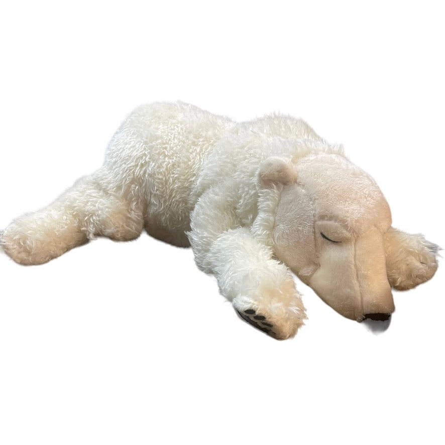 Amazing, Realistic, 'Safe the Earth' White Polar Bear Stuffed Animal Plush  GUC