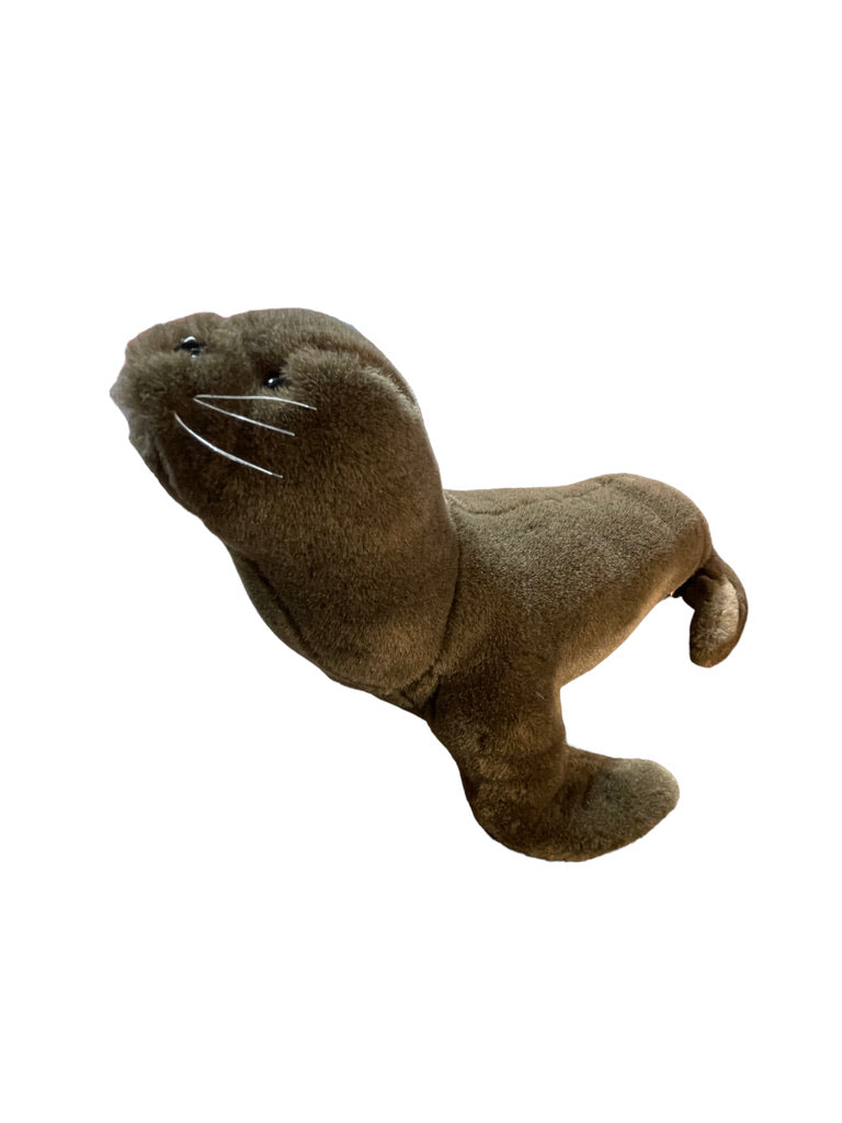 K & M International Realistic Sleek Brown/Grey Stuffed Otter Toy from 1999 in GUC