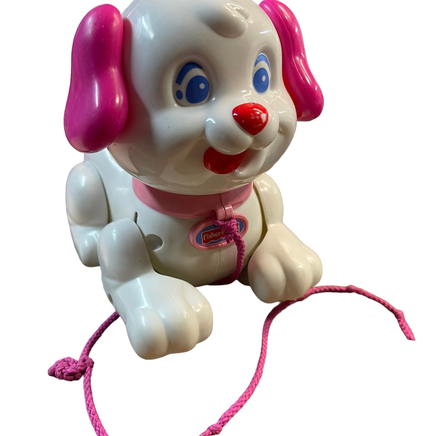 Fisher Price Lil Snoopy Pink Dog Pull Puppy Toddler Toy with Knotted Pull String