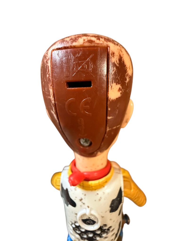 Disney Pixar Woody, 9" Animated Character from Toy Story, Some Paint Loss on Hair, He Talks! in GUC