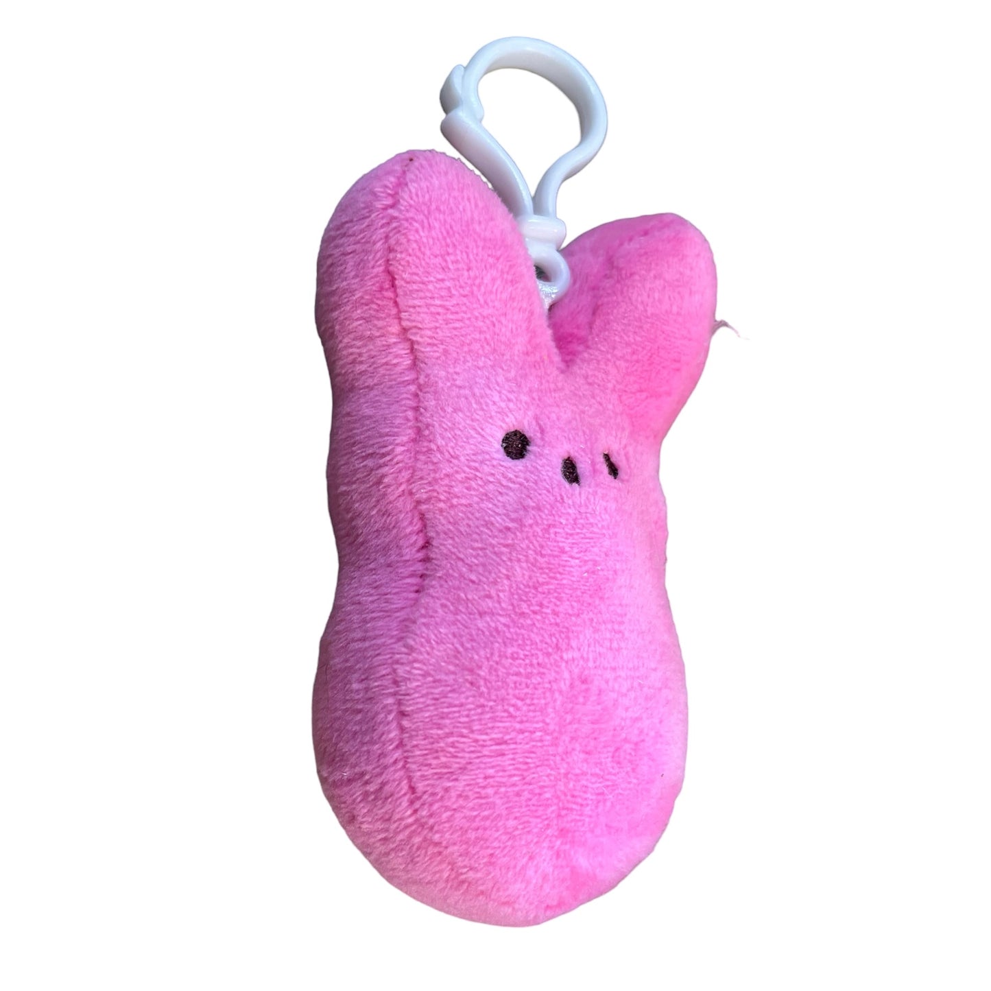 Peeps Plush Deep Pink 4" Easter Bunny Bag & Purse Clip /Keychain