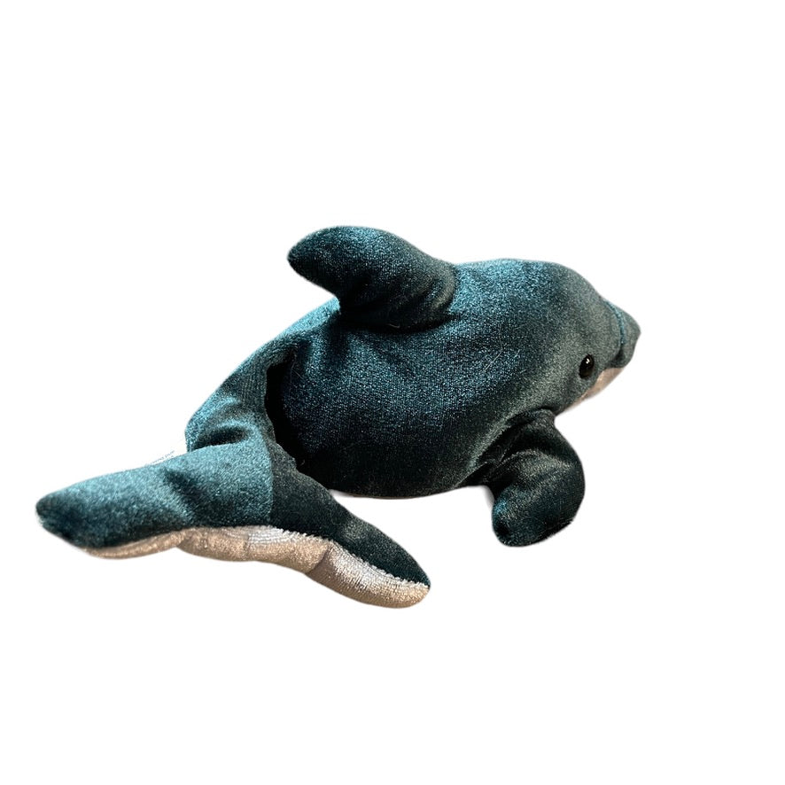 SeaWorld Teal 9" Dolphin Plush Stuffed Animal Toy in Good Preowned Condition