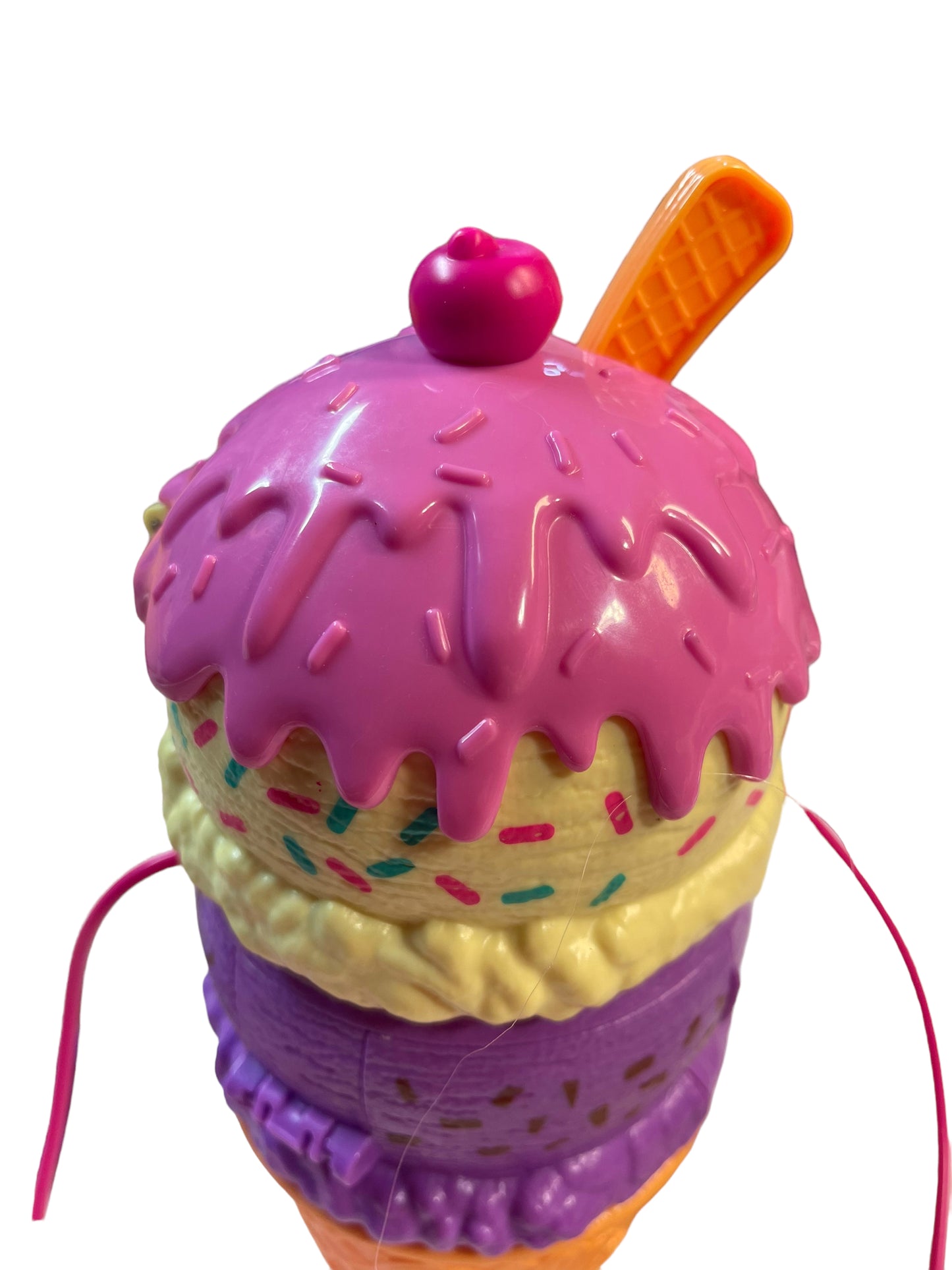 Polly Pocket Spin & Surprise Compact Ice Cream Cone Playground with Sprinkles & a Cherry on Top!