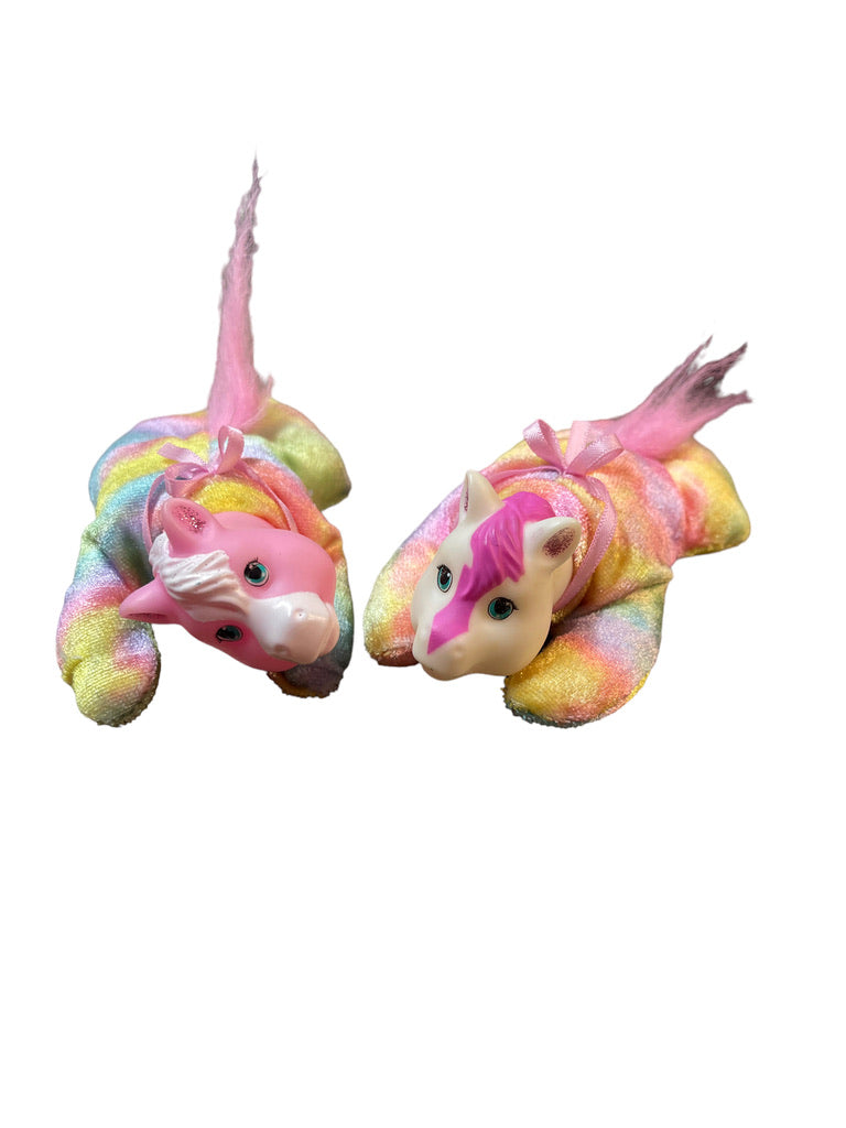 Unicorn Surprise Lot of 2 Replacement Babies, Sweet Tie Dye, Bows and Shiny Coats, Ears & Eyes.