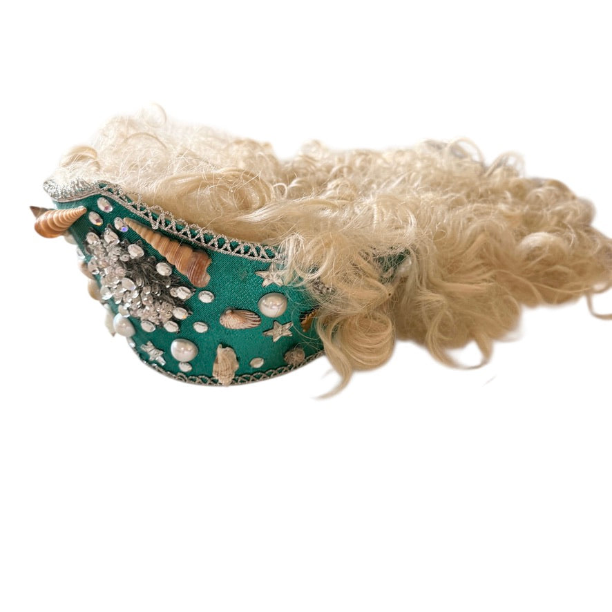 Mermaid Wig, Long Luxurious Platinum Curls & Jewelled , Embellished Headpiece  in GUC