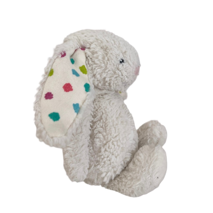 Jellycat Bashful Bunny, White with Polka Dot Ears & Fluffy Tail 7.5" GUC