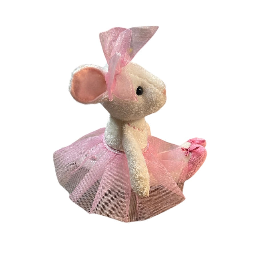 Douglas Pink Petunia Mouse with Pink Tulle Bow & Tutu, Black Bead Eyes and a Pink Silk Nose!