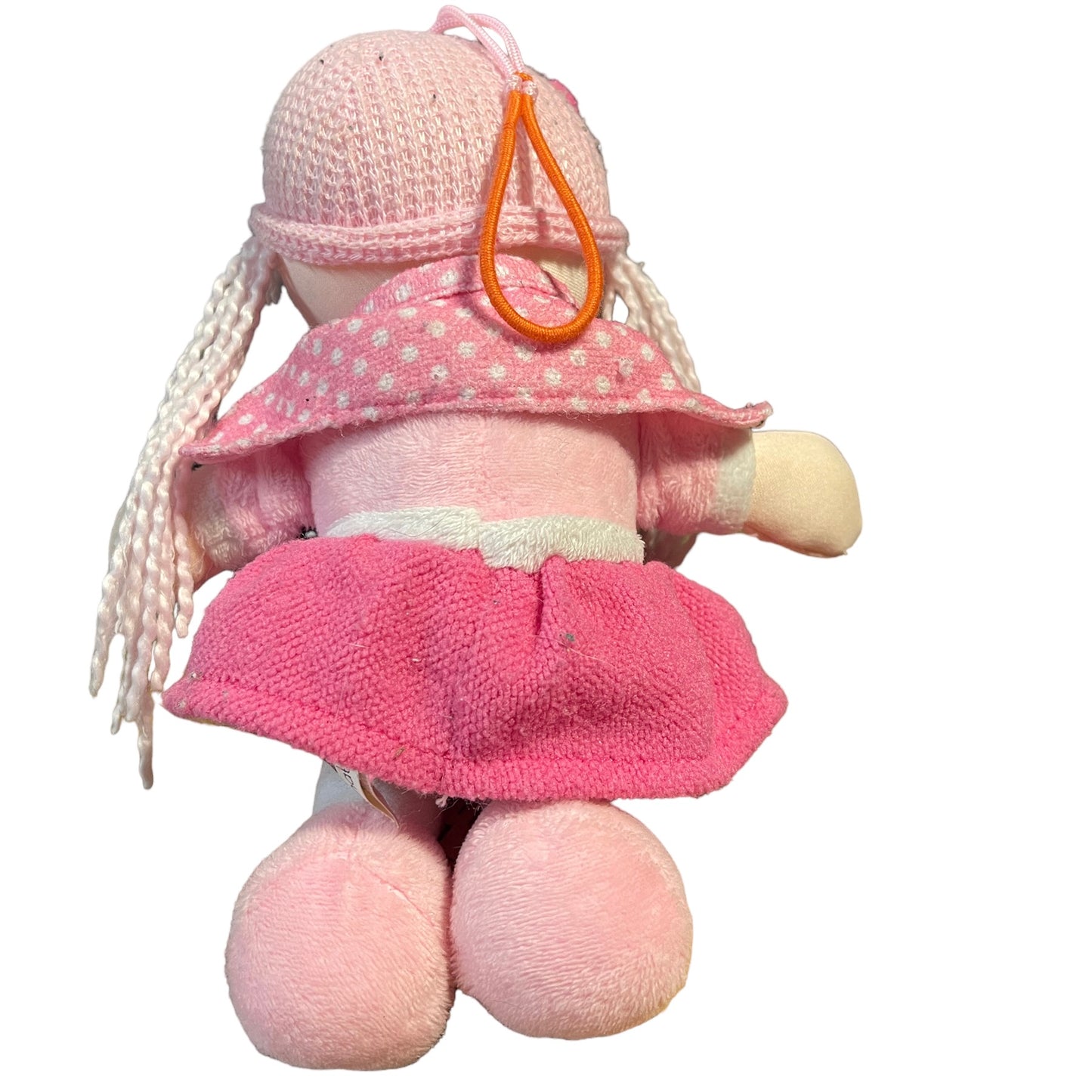 Nulife Pink Soft Bodied 9" Baby Doll with Pink Yarn Hair, Embroidered Face, and Sweet Pink Outfit