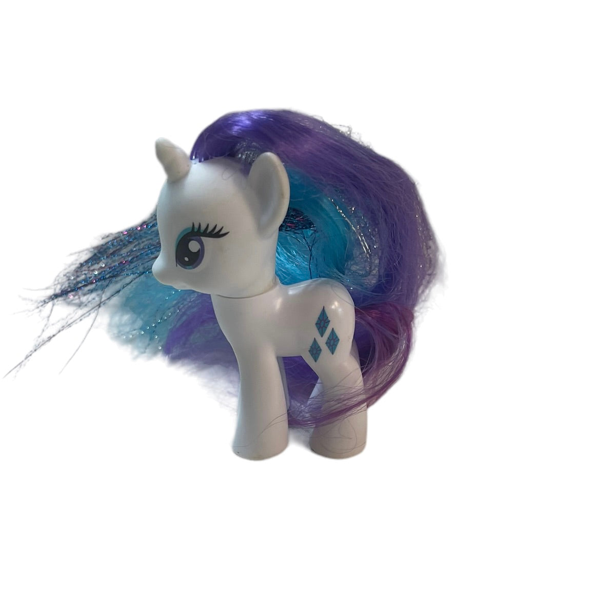 Sparkly My Little Pony 2010 Lot of 2,  Rainbow Dash & Rarity with Tensile Hair