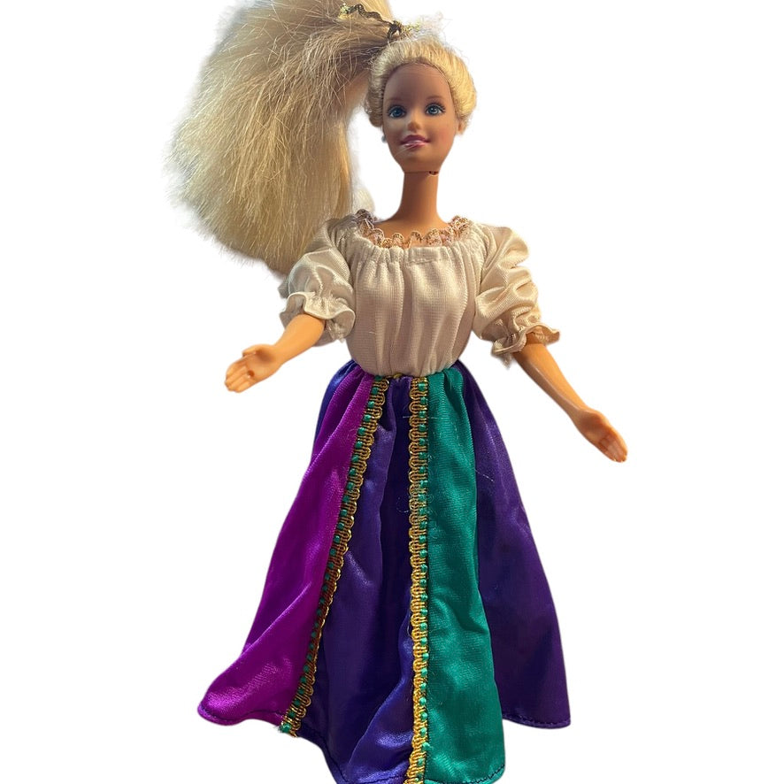 Vintager Barbie in Peasant Blouse, Silky Skirt, Blond & Blue eyed. Good Played With Condition