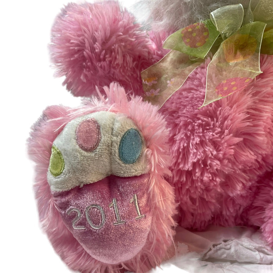 Pink 2011 Bunny MTY 19" Seated Easter Plush Pretty Padded Paws & Gauze Bow