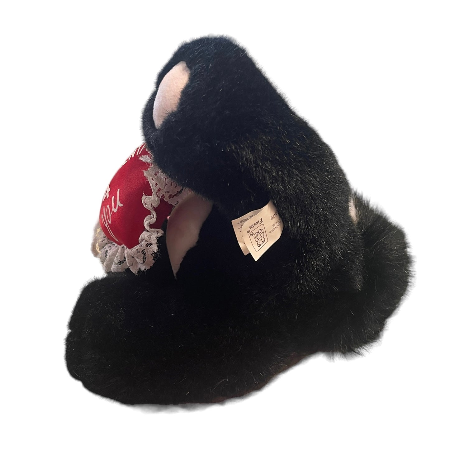 Fiesta 1998 'Scent-imental' Skunk Plush Black & White, Red Lace Trimmed Heart in EUC