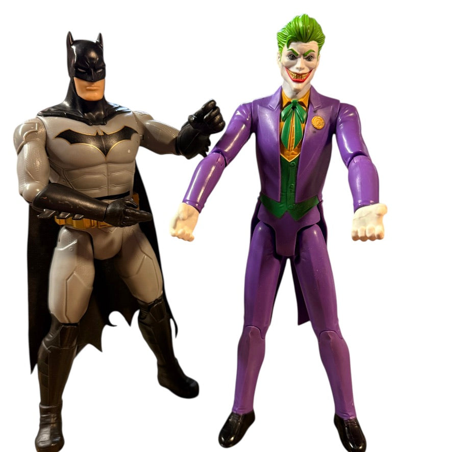 Batman and Joker, DC Comics 12" Action Figures in Good Preowned Condition