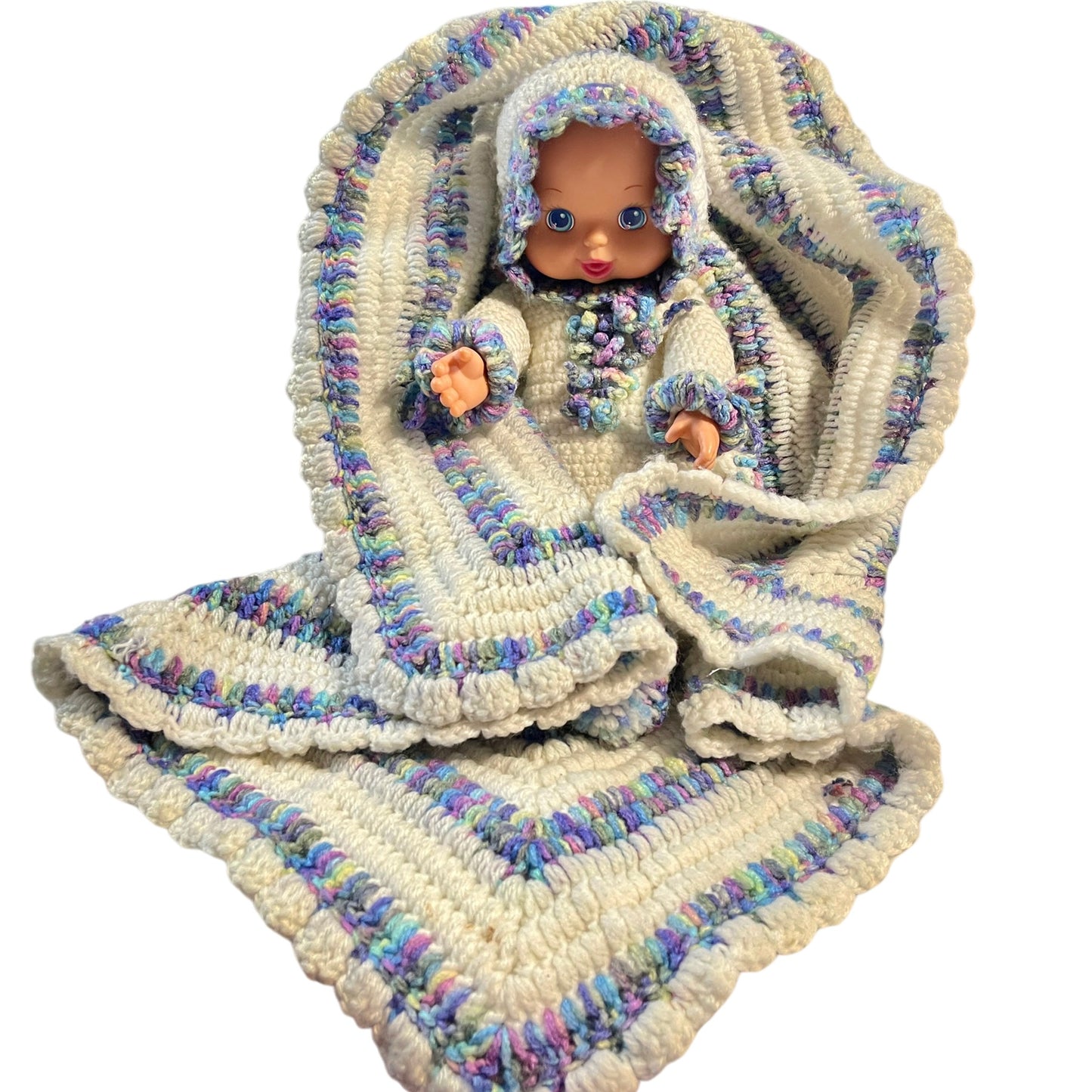 Beautiful Handmade Baby, Vinyl Face and Handmade Body,Blanket and Cap, Preowned in EUC