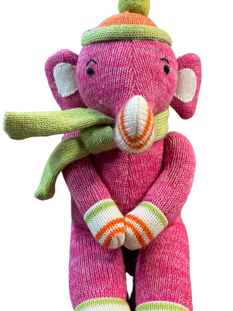 Pink Plush Sock Elephant with Magnetic Hands & Feet by Seasons of Cannon Falls