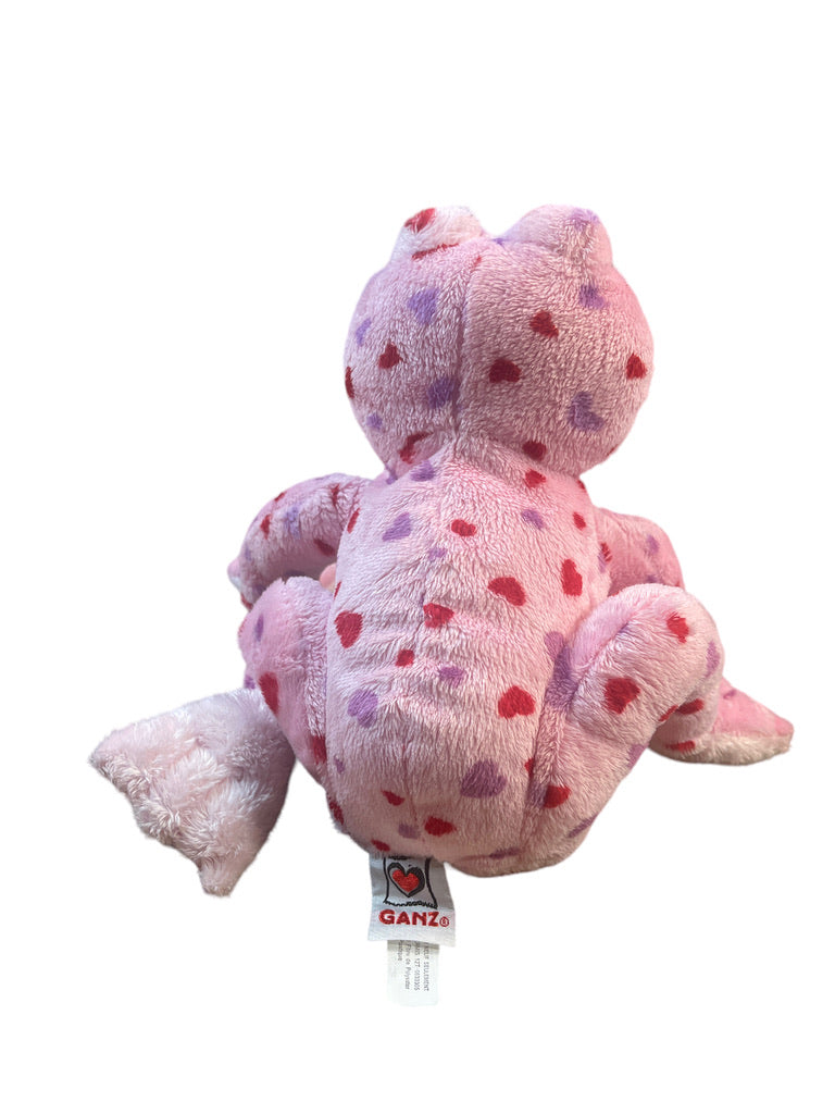 Webkinz 7" Love Frog HM144 Plush Pink Frog with Pink & Red Hearts in GUC No Code