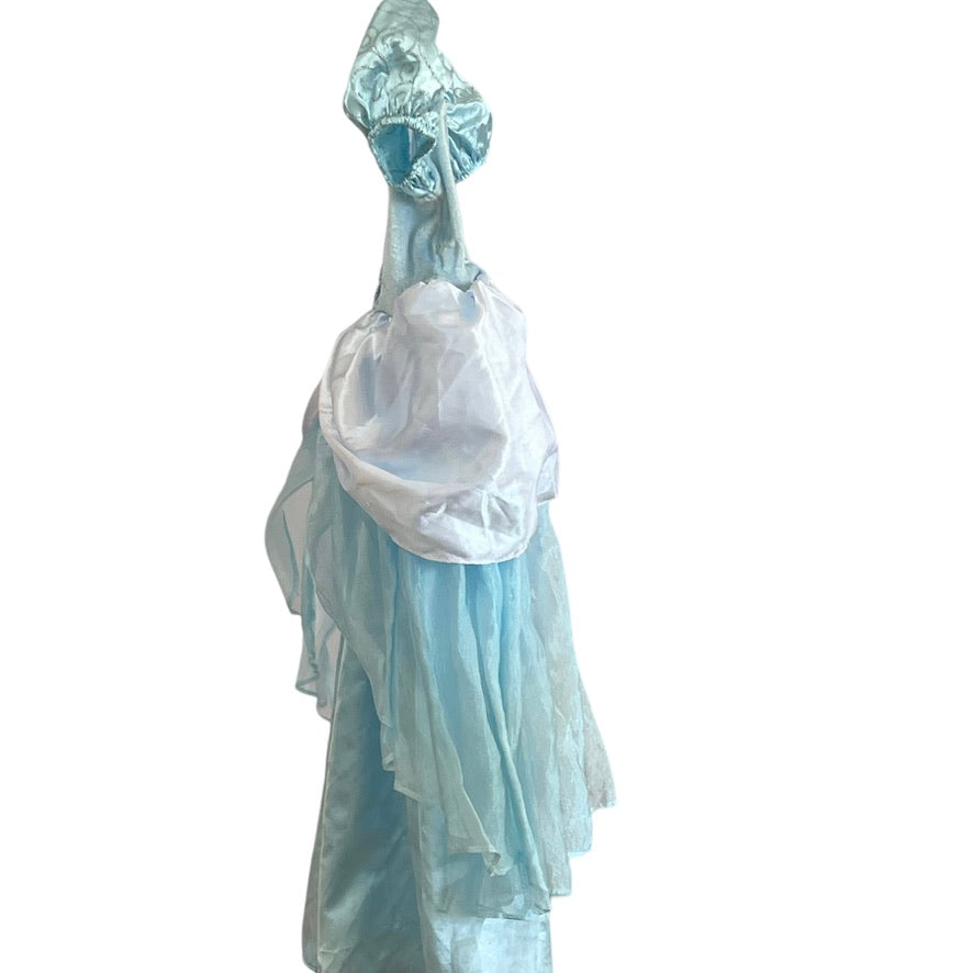 Storybook Wishes Classic Blue Cinderella Ballgown, Chiffon & Satin Overskirts and Silver Trim GUC