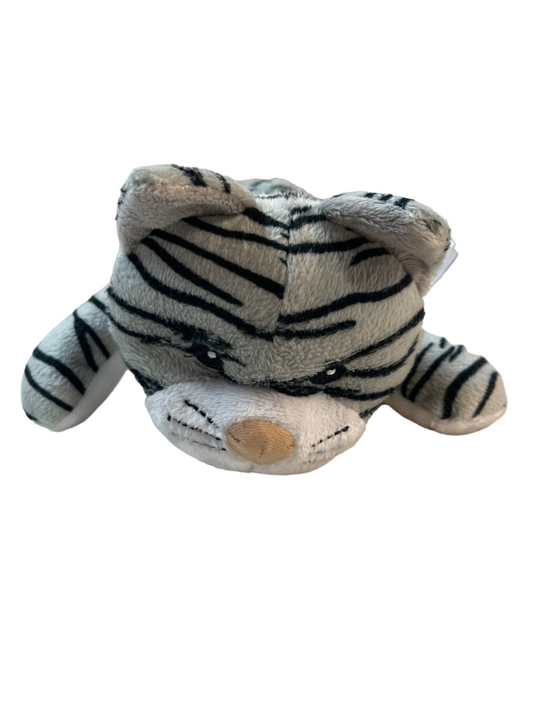 Melissa & Doug Tiger Tabby Plush Kitten Cat, Black, White Grey Stuffed Animal Toy