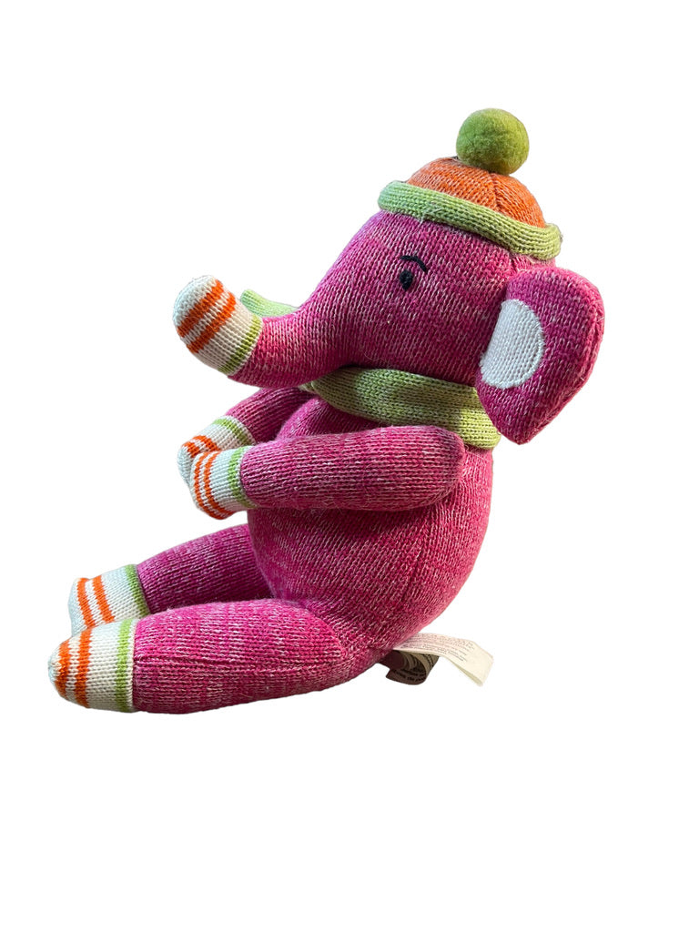 Pink Plush Sock Elephant with Magnetic Hands & Feet by Seasons of Cannon Falls