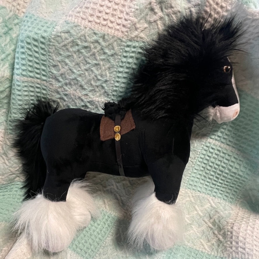 Disney Pixar 'Brave', Meridia's Black Clydesdale Angus Plush Stuffed Horse Preowned