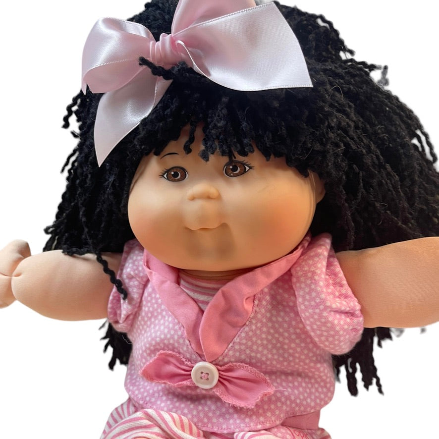 Cabbage Patch Doll with  Black Yarn Hair, Brown Eyes, Original Clothing & Fragrance EUC