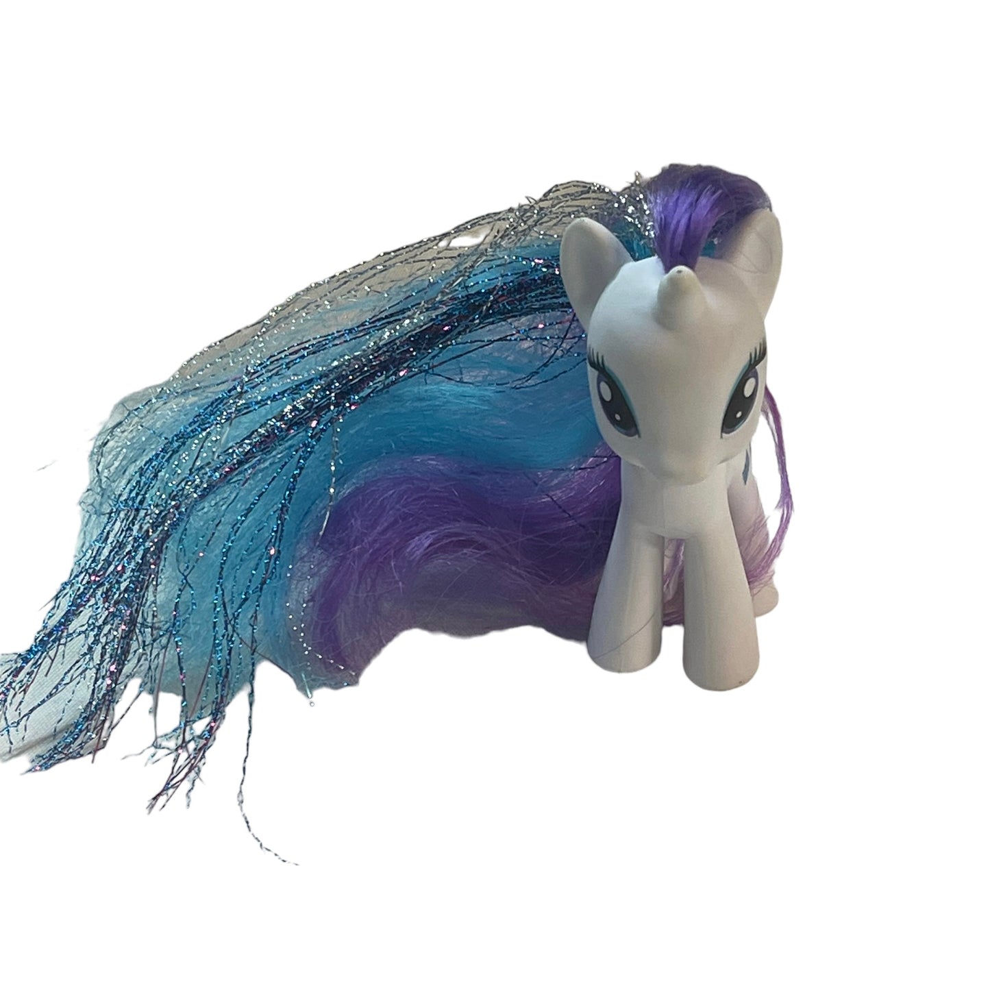 Sparkly My Little Pony 2010 Lot of 2,  Rainbow Dash & Rarity with Tensile Hair